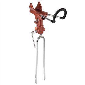 Porte Canne à Pêche Support de Poteau Détachable Réglable Support de Canne à Pêche en Alliage d'aluminium(Rouge)