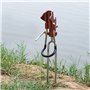 Porte Canne à Pêche Support de Poteau Détachable Réglable Support de Canne à Pêche en Alliage d'aluminium(Rouge)