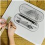 Lotsdonxia Trigonométrie Rapporteur circulaire Jauge de dessin Ensemble de bureau Portable Outils de dessin géométrique pour étu