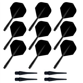 Lot de 9 ailettes de fléchettes avec tige