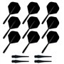 Lot de 9 ailettes de fléchettes avec tige
