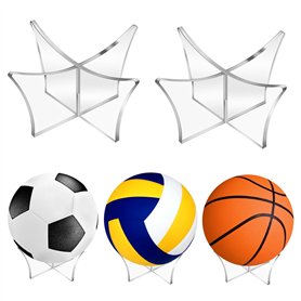 UKOFEW Support Balle en Acrylique 2 Pièces Support Présentoir Balle，Support Ballon Rugby pour Football Volleyball Rugby Ball Mai