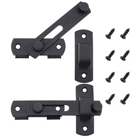 CYUaoao Lot de 2 Verrou de Porte Coulissante en Acier Inoxydable Serrure de Porte à Loquet à Bascule Portail Noir Mat pour les P