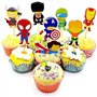 Homme Araignée Toothpick Flags 24 PCS Super Héros Cupcake Toppers Décoration Cupcake Enfants Anniversaire
