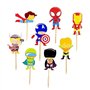Drapeau des Cure-Dents,Homme Araignée Toothpick Flags 24 PCS Super Héros Cupcake Toppers Décoration Cupcake Enfants Anniversaire
