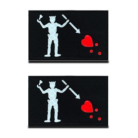 2 Pièces Des Réfléchissant Pirate de Barbe Noire Drapeau de IR Infrarouge Sécurité Badge Moral Tactique Coussin D'Uniforme Milit