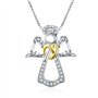VIVIIHOO 1 Collier Ange Gardien Argent Sterling 925 | Perles de baptême Fille | Collier Pendentif Ange Gardien pour Femmes Enfan