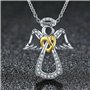 VIVIIHOO 1 Collier Ange Gardien Argent Sterling 925 | Perles de baptême Fille | Collier Pendentif Ange Gardien pour Femmes Enfan