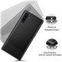 Losvick Coque pour Samsung Galaxy Note 10, Coque Ultra Mince TPU Silicone Anti-Choc Bumper Etui Slim, Fibre de Carbone Protectio