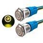 Aiqeer 2 Pièces 16 mm Commutateur Bouton-Poussoir Auto-Bloquant