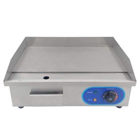 TAIMIKO Plancha Électrique Professionnelle en acier inoxydable Commercial Plaque de Gril en Fer 3000W 220-240V Lisse
