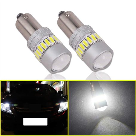 Eseastar Ampoules LED BAX9S H6W Blanc 6000K 12V - 24V Canbus Sans Erreur avec Projecteur pour Feux de Route Feux de Recul Lumièr