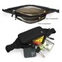 Sac Banane de Sport pour Homme et Femme Ceinture de Course pour téléphone Samsung Huawei Jogging Voyage Trekking Vélo (Noir), No