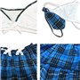 ROSAA Ensemble de Lingerie Schoolgirl Sexy Costume Femme 3 Pièces,Haut et Culotte à Col En V Profond,Tenue Cosplay Étudiant,Mini