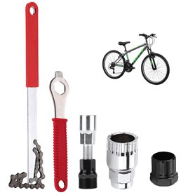 Kit de 5 outils de démontage de chaîne de vélo – Extracteur de manivelle de vélo avec clé de pédalier de vélo