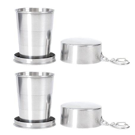 YHNMMNO 2 Pièces Tasse Pliable En Acier Inoxydable 150 ml - Gobelet Rétractable Portable Pour Camping