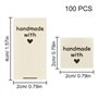 HOLEMZ Etiquette en Tissu Fait Main 100 Pièces Lavables Étiquette Couture Décoratives Artisanales Personnalisées pour DIY Access