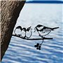 CMOISO Silhouette Doiseau en Métal, Métal Art Jardin Décoration Doiseaux en Métal, Metal Bird Deco Jardin Exterieur