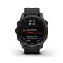 Garmin Fenix 7S Sapphire SolCarbon Grey DLC Ti avec Bande Noire EMEA