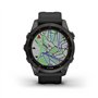 Garmin Fenix 7S Sapphire SolCarbon Grey DLC Ti avec Bande Noire EMEA