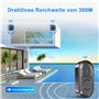 SURFOU Sonnette sans Fil Exterieur Étanche 300 Mètres Sonnette Electronique, Kit de Carillon avec 2 Récepteurs Enfichables pour 