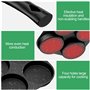 Traxenta poele a pancakes, antiadhésive en aluminium pour poêle à pancake à 4 trous, appareil pancake avec Brosse à Huile de Sil