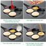 Traxenta poele a pancakes, antiadhésive en aluminium pour poêle à pancake à 4 trous, appareil pancake avec Brosse à Huile de Sil