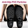 Traxenta 2 Paires Chaussettes Antidérapantes Femme, Chaussette Pilates en Coton (EU35-40), Chaussette Yoga Antidérapante Noir, C