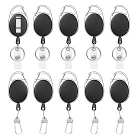 SYEYCW 10 Pièces Noir Enrouleur Badge