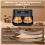 Tuocal Papier Cuisson pour Ninja Air Fryer, 300 Pièces 20,5x14cm Rectangulair Paper Liners Friteuse Sans Huile Accessoires compa