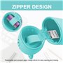 Cinsersr Kawaii - Trousse Kawaii - En silicone souple - 2 en 1 - Avec 2 porte-stylos - Pour étudiante, adolescente - Vert, vert,