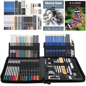 KALOUR 84 Pièces Kit de Dessin et Croquis