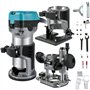 VEVOR Routeur de paume 3 bases incluses : base fixe d'immersion inclinable 710 W 13000-33000 tr/min Outil compact de routeur de