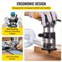 VEVOR Routeur de paume 3 bases incluses : base fixe d'immersion inclinable 710 W 13000-33000 tr/min Outil compact de routeur de 