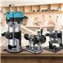 VEVOR Routeur de paume 3 bases incluses : base fixe d'immersion inclinable 710 W 13000-33000 tr/min Outil compact de routeur de 