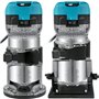 VEVOR Routeur de paume 3 bases incluses : base fixe d'immersion inclinable 710 W 13000-33000 tr/min Outil compact de routeur de 