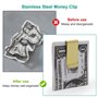 Mince Pince à Billets en Acier Inoxydable, 4 Pièces Portefeuille Clips Porte-Cartes pour Crédit Ticket Espèces Document Fixe Cad