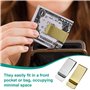 Mince Pince à Billets en Acier Inoxydable, 4 Pièces Portefeuille Clips Porte-Cartes pour Crédit Ticket Espèces Document Fixe Cad