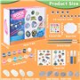 Wisplye Kit de Peinture sur Pierre Lumineuse pour Enfants, 10 Galets a Peindre Décorer avec Peintures et Autocollants, Kit de Lo
