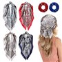 TIANNAIT Lot de 4 écharpes carrées élégantes bandana en polyester