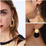 TOEECY 12 Paires Boucles d'Oreilles Pendantes Géométrique pour Femme Filles Lot Boucle d'Oreille or Grand Rondes Carrées Métal D