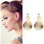 TOEECY 12 Paires Boucles d'Oreilles Pendantes Géométrique pour Femme Filles Lot Boucle d'Oreille or Grand Rondes Carrées Métal D