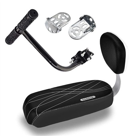 BAYINBROOK Coussin de Siège Arrière Vélo pour Enfants Bike Siège Arrière Accoudoir et Repose-Pieds Siège de Vélo avec Dossier Si