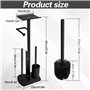 Porte-papier toilette debout en acier inoxydable avec brosse WC - Porte-papier toilette avec boîte à lingettes humides - Porte-p