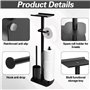 Porte-papier toilette debout en acier inoxydable avec brosse WC - Porte-papier toilette avec boîte à lingettes humides - Porte-p