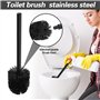 Porte-papier toilette debout en acier inoxydable avec brosse WC - Porte-papier toilette avec boîte à lingettes humides - Porte-p