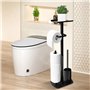 Porte-papier toilette debout en acier inoxydable avec brosse WC - Porte-papier toilette avec boîte à lingettes humides - Porte-p