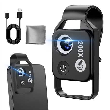 Microscope 200X pour Appareil Photo de Smartphone