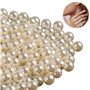 950 Pièces Perle de Verre Beige Perles de Rondes Ivoire Perles Imitation Beige avec Trou Pour La Fabrication de Bijoux Artisanat