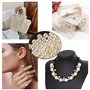 950 Pièces Perle de Verre Beige Perles de Rondes Ivoire Perles Imitation Beige avec Trou Pour La Fabrication de Bijoux Artisanat